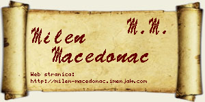 Milen Macedonac vizit kartica